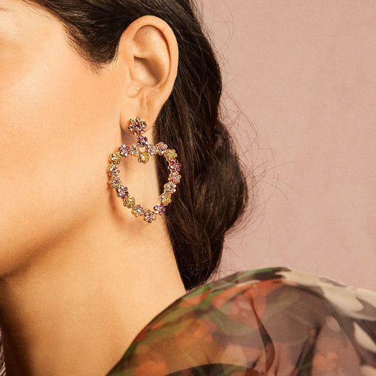 Pretty Flower Heart | Earrings