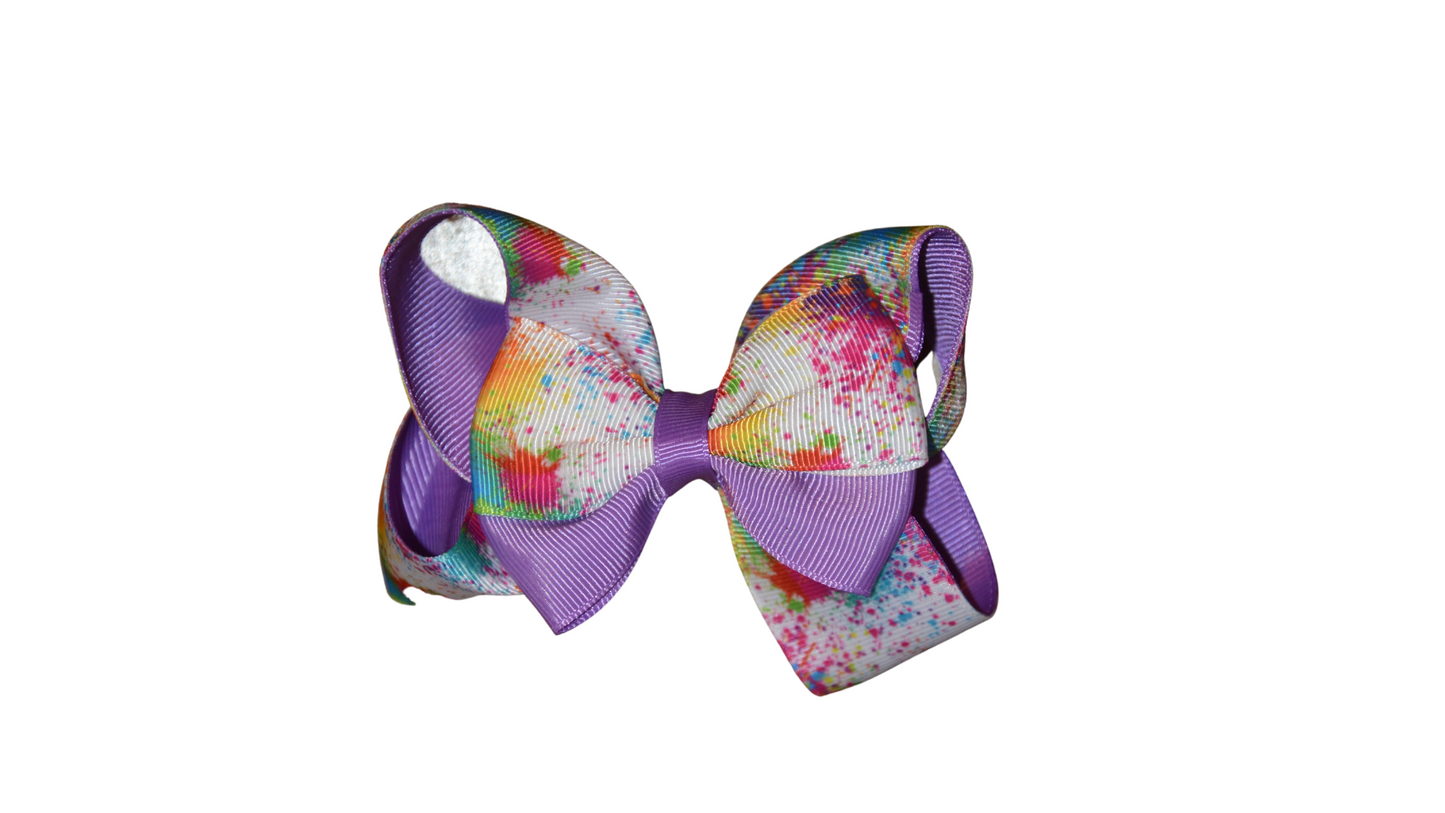 Purple Tie Dye Medium Bow