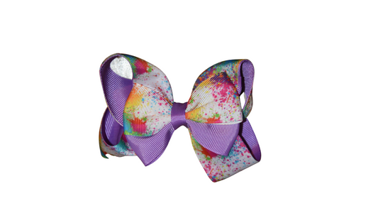 Purple Tie Dye Medium Bow