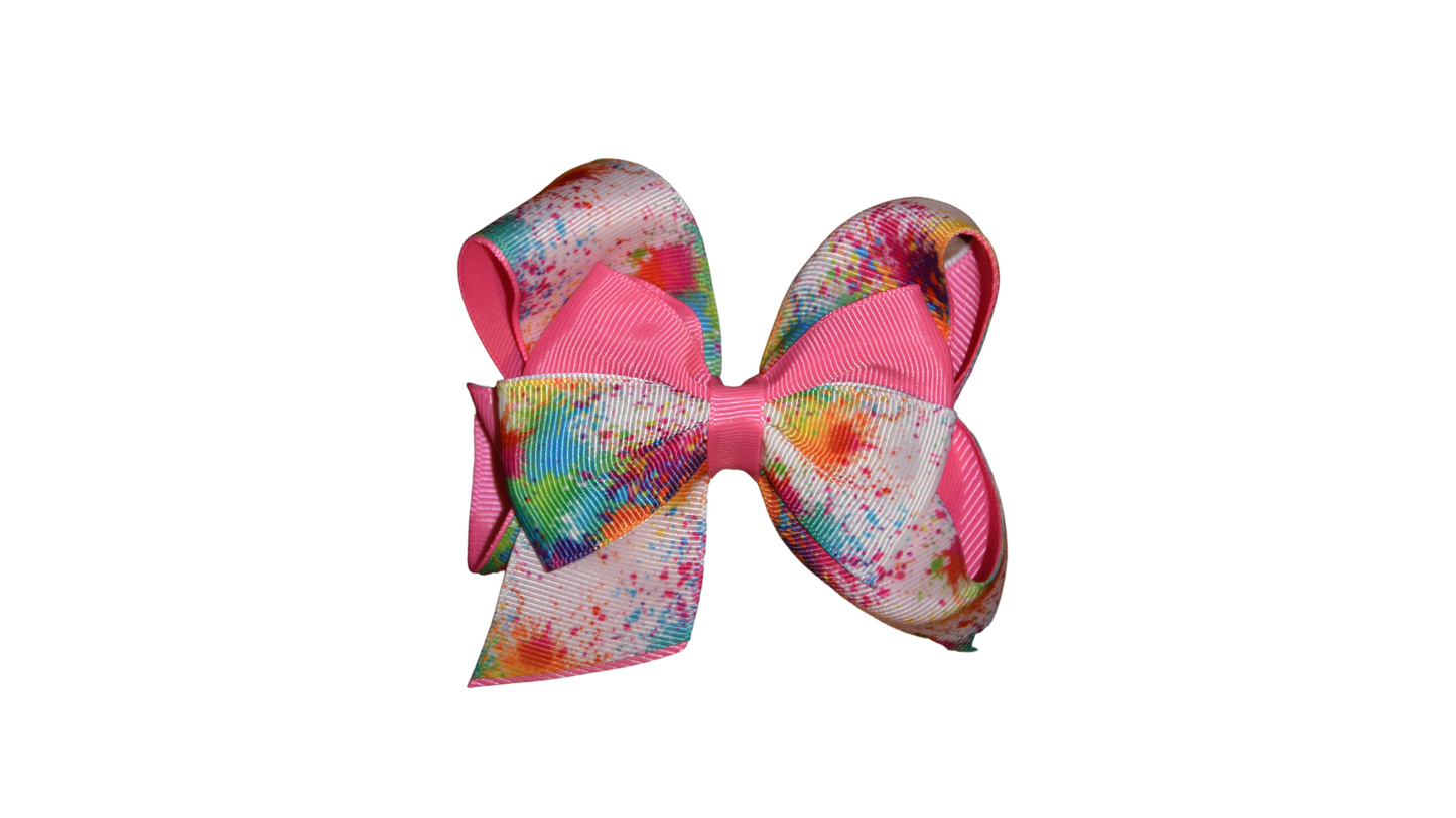 Purple Tie Dye Medium Bow