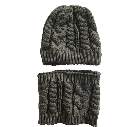 Ponytail  beanie and matching fitted scarf