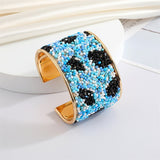 Blue and White Beads | Cuff Bracelet