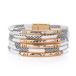 Trendz | White and Gold Magnetic Wrap Bracelet