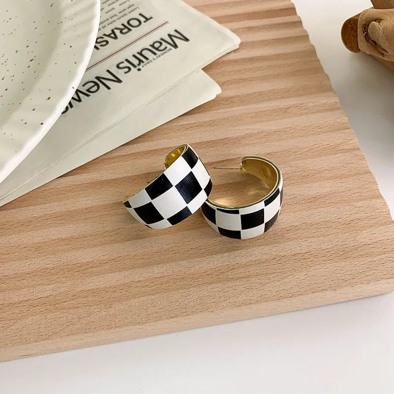 Black & White Checkered | Earrings