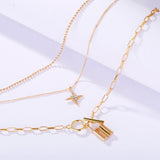 Harlem | Lock and Star | Layered Necklace