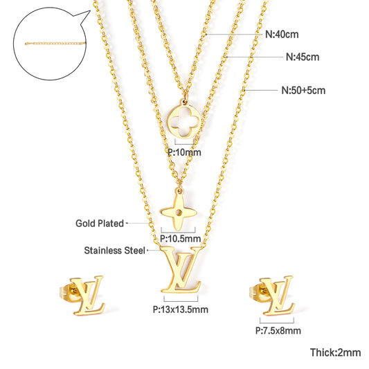 Lucia | Layered Necklace and Earring Set