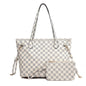 Lucia | White and Grey Tote & Wristlet