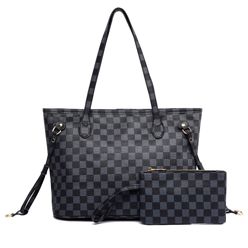 Lucia | Black and Grey Tote & Wristlet