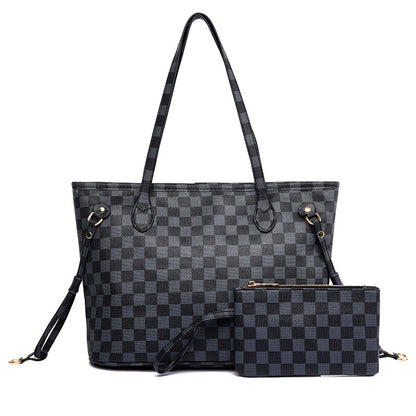 Lucia | Black and Grey Tote & Wristlet