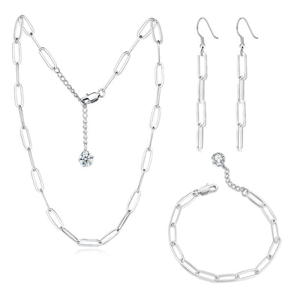 Crystal | Silver Necklace | Bracelet & Earring Set
