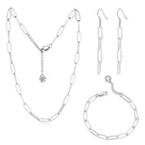 Crystal | Silver Necklace | Bracelet & Earring Set