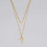 Layered Cross | 18k Gold Necklace