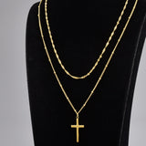 Layered Cross | 18k Gold Necklace