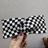 Black and White  Checkered | Stretchy Headband