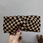 Brown Checkered | Stretchy Headband
