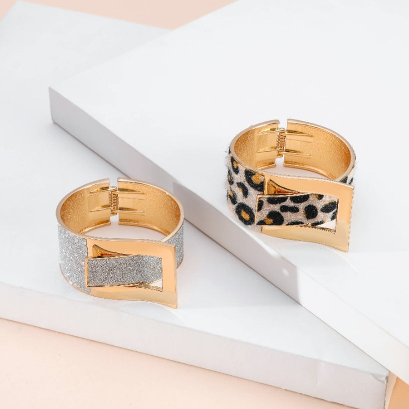 Fierce | Gold Leopard Hinge Bracelet