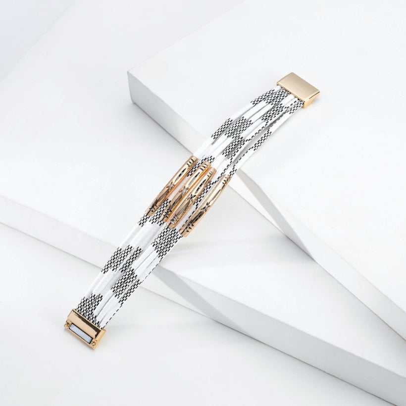Trendz | White and Gold Magnetic Wrap Bracelet