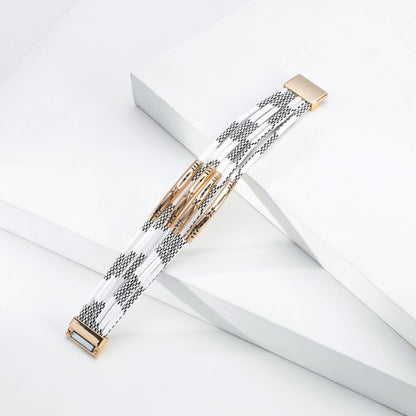 Trendz | White and Gold Magnetic Wrap Bracelet