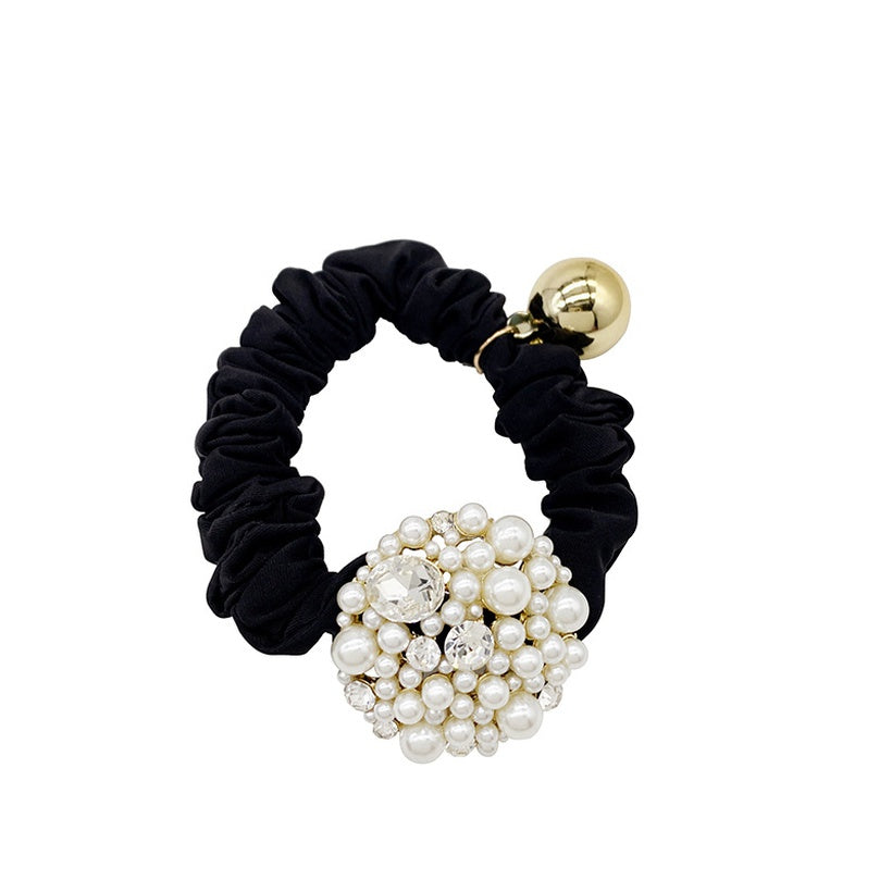 Black | Pearly Scrunchie