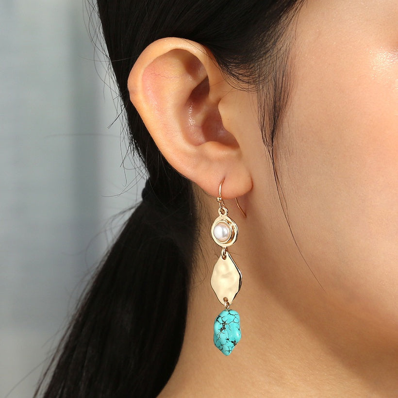 Hammered Turquoise | Earrings