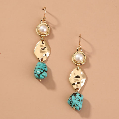 Hammered Turquoise | Earrings