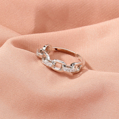 Silver Chain | Zirconia Ring