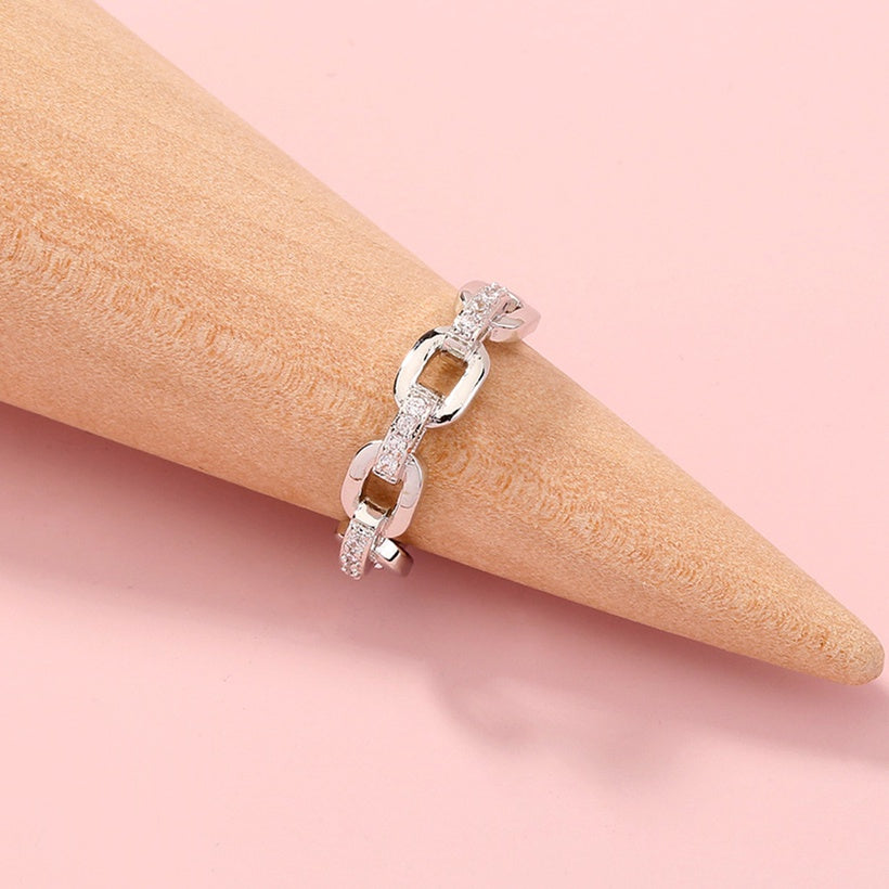Silver Chain | Zirconia Ring