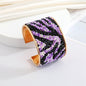 Purple and Black  Beads | Cuff Bracelet
