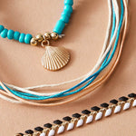 Turquoise Shell Trio | Anklet Set