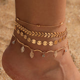 Gold fringe | Anklet Set