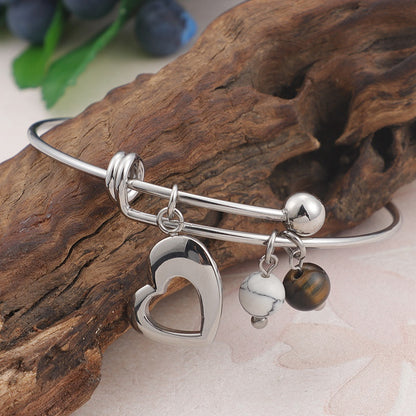 Silver Heart | Adjustable Bangle