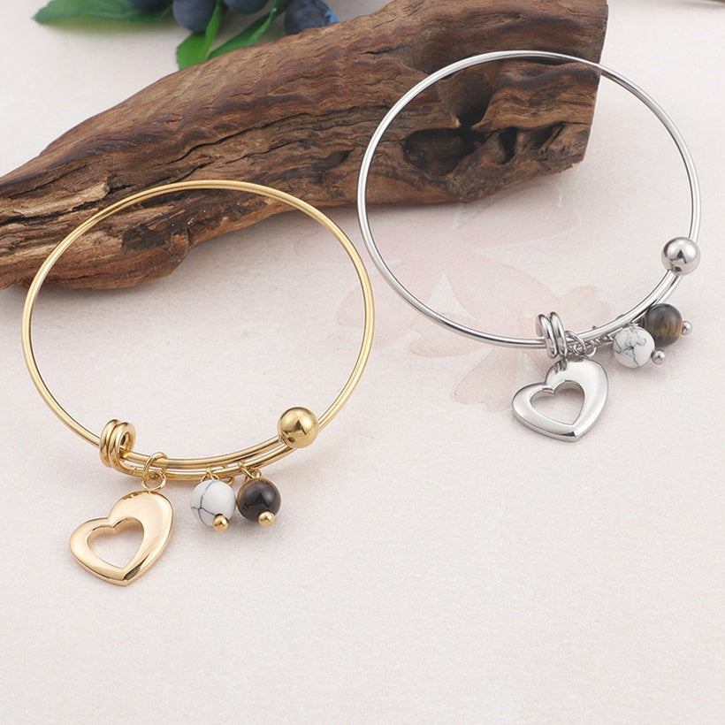 Gold Heart | Adjustable Bangle