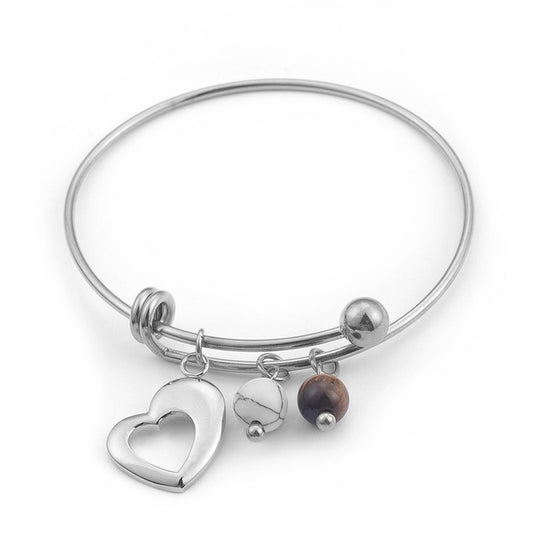 Silver Heart | Adjustable Bangle