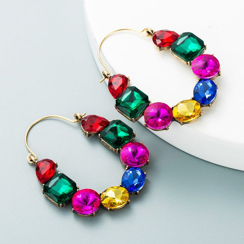 Festival | Multi-Color Rhinestone Earrings