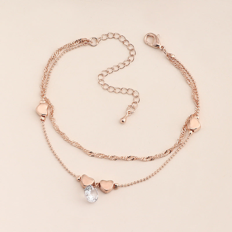 Rose-gold heart | Anklet
