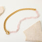 Pink Stone | 18K Gold  Buckle Chain Necklace