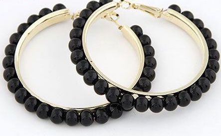 Black Pearl Hoops | Earrings
