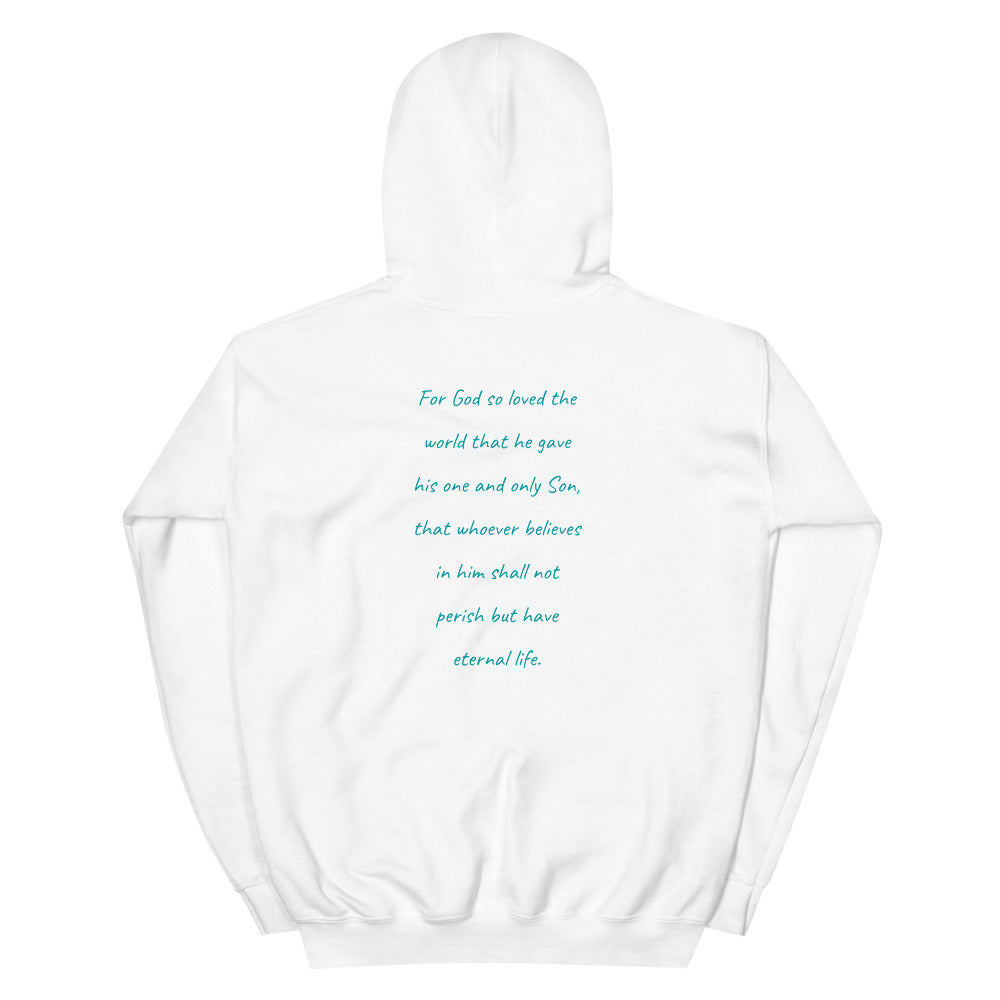 Saved by Love | White|Turquoise Hoodie