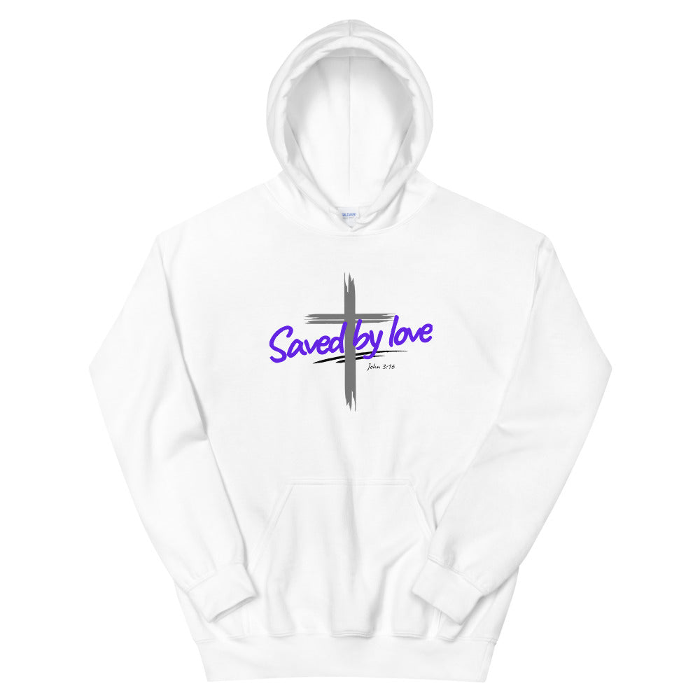 Saved by Love | White | Purple Hoodie