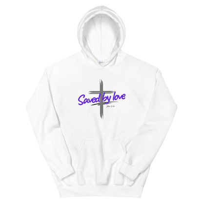Saved by Love | White | Purple Hoodie