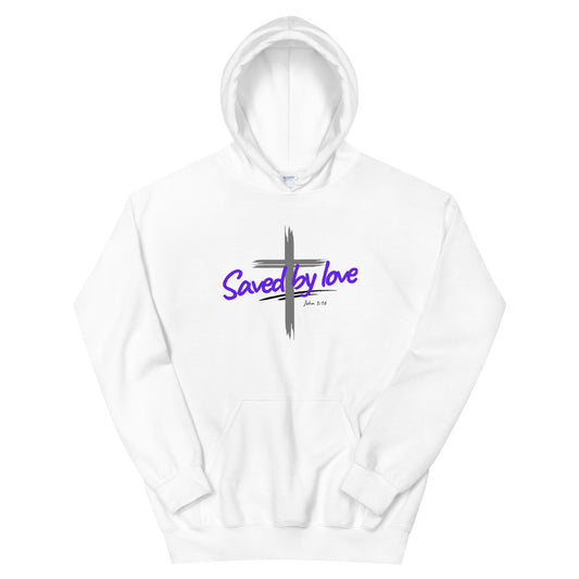 Saved by Love | White | Purple Hoodie