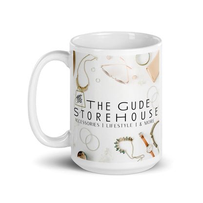 The Gude StoreHouse | Merch |White glossy mug- Right Side Handle